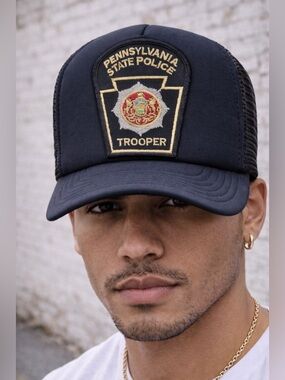Pennsylvania State Police Trooper Trucker Snapback Hat Cap Mesh Back Adjustable
